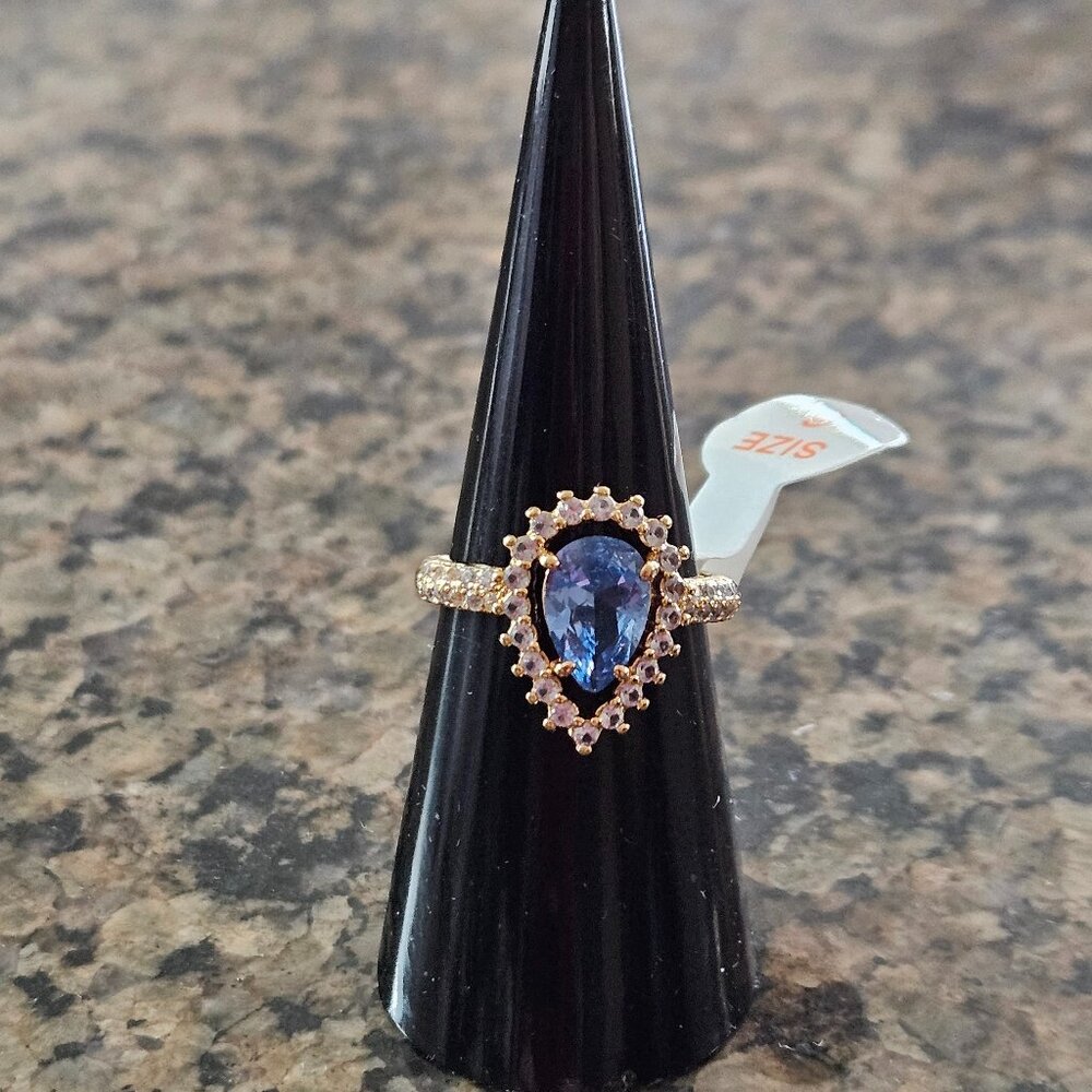 Bomb Party RG82907 "She's All Sparkle" Aquamarine Cubic Zirconia Sz 6